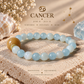 Cancer zodiac crystal bracelet with White Moonstone and Aquamarine AI Companion Core