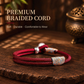 Premium braided red cord detail on adjustable Persimmon Wish bracelet