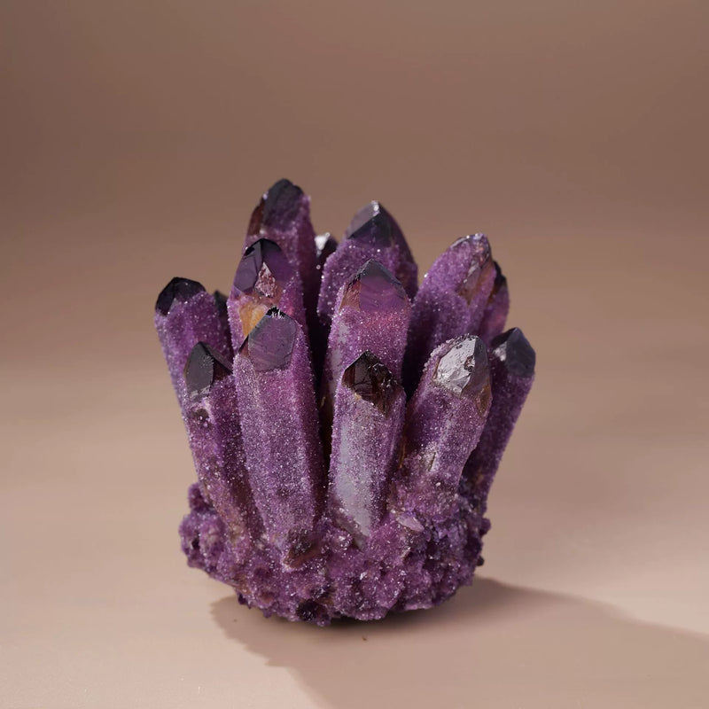Purple quartz crystal cluster decorative home decor piece