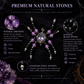 Natural amethyst and black spinel materials used in spider jewelry