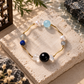 Water Serenity Five Elements bracelet with Silver Obsidian, Aquamarine, Gray Moonstone and Clear Quartz