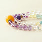 Close up of Aurora Dream AI Companion Bracelet showing Fluorite colors White Crystal clarity Amethyst details and natural crystal texture