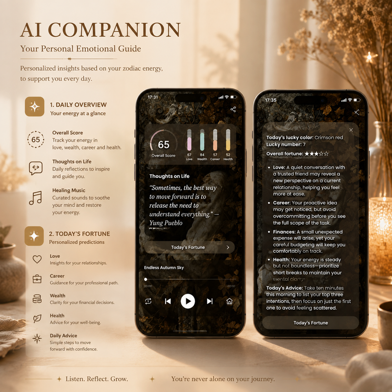 AI companion bracelet with daily overview and today's fortune features