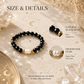 Black spinel and freshwater pearl ring size and material details