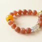 SUNSET AURA Sunstone Moonstone Bracelet Close Up Crystal Beads Details
