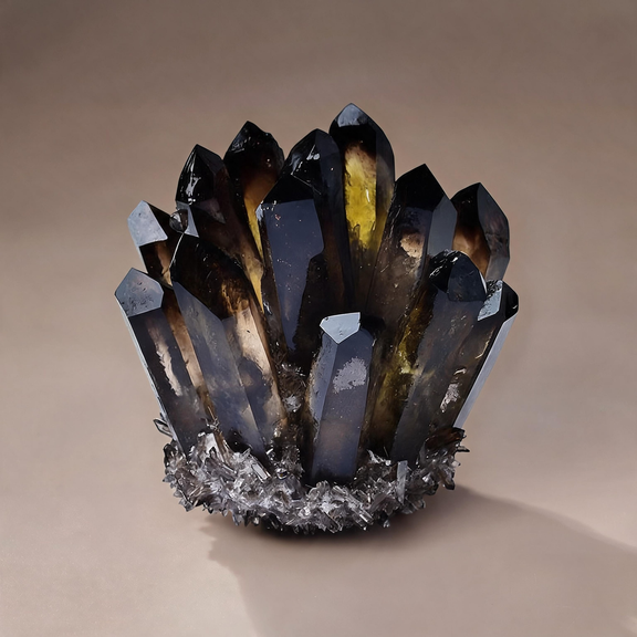 Smoky quartz crystal cluster decorative home decor piece