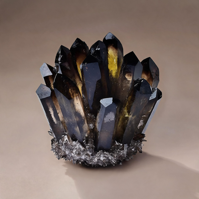 Smoky quartz crystal cluster decorative home decor piece