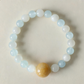 Cancer White Moonstone and Aquamarine crystal bracelet product showcase