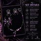 Amethyst and black spinel spider necklace and earrings size and material details