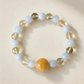 Gemini Blue Lace Agate and Faceted Citrine crystal bracelet product showcase