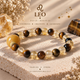 Leo zodiac crystal bracelet with Tiger's Eye and Faceted Citrine AI Companion Core