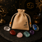 Cancer zodiac crystal set with natural stones and drawstring pouch
