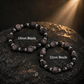 Silver sheen obsidian bracelet with 12mm and 14mm textured bead options