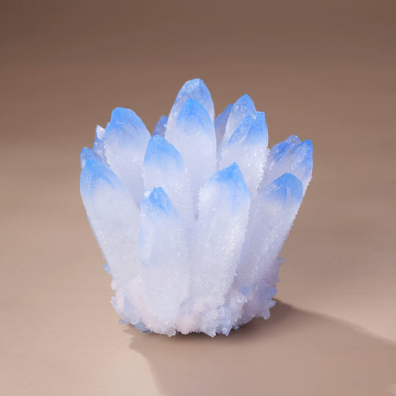 Blue quartz crystal cluster decorative home decor piece