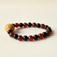 Obsidian and Garnet AI companion bracelet with natural crystal beads