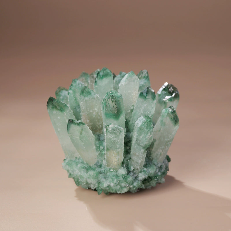 Green quartz crystal cluster decorative home decor piece