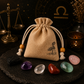 Libra zodiac crystal set with natural stones and drawstring pouch