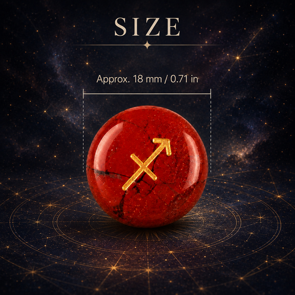 Zodiac crystal stone size approximately 18 mm