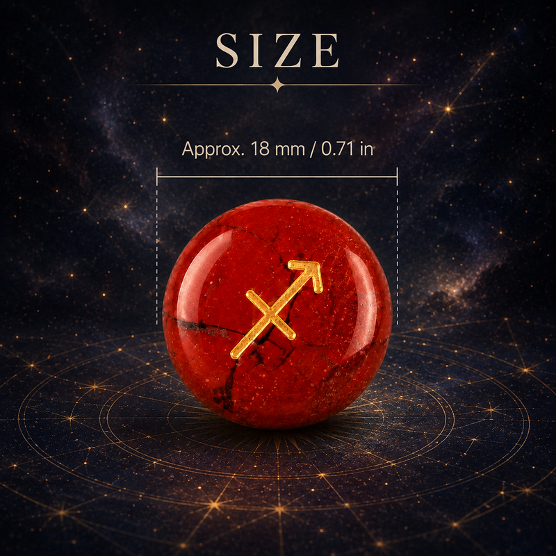 Zodiac crystal stone size approximately 18 mm