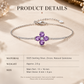 Natural gemstone clover bracelet size and material details