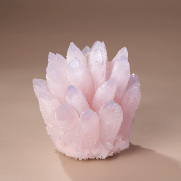 Pink purple quartz crystal cluster decorative home decor piece