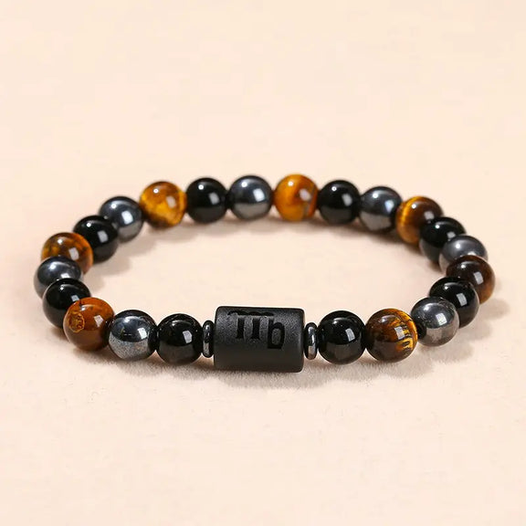 Virgo Tiger’s Eye and black hematite zodiac bracelet