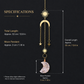 Celestial gemstone hanging ornament size guide, approximately 32 cm long