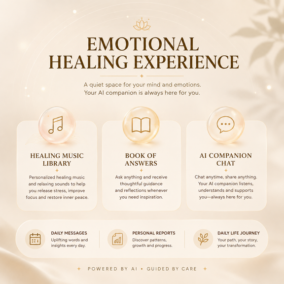 Zenstellar Emotional Healing Experience with AI Companion Chat Healing Music Daily Guidance and Personal Insights
