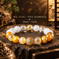 Wu Xing Five Elements crystal bracelet in Metal and Earth pairing