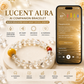 Lucent Aura AI Companion Bracelet with Black Gold Super Seven and Red Agate crystals featuring NFC smart interaction
