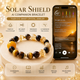 Solar Shield AI Companion Bracelet with Tiger Eye Smoky Quartz Yellow Tower Crystal smart jewelry and NFC daily guidance experience