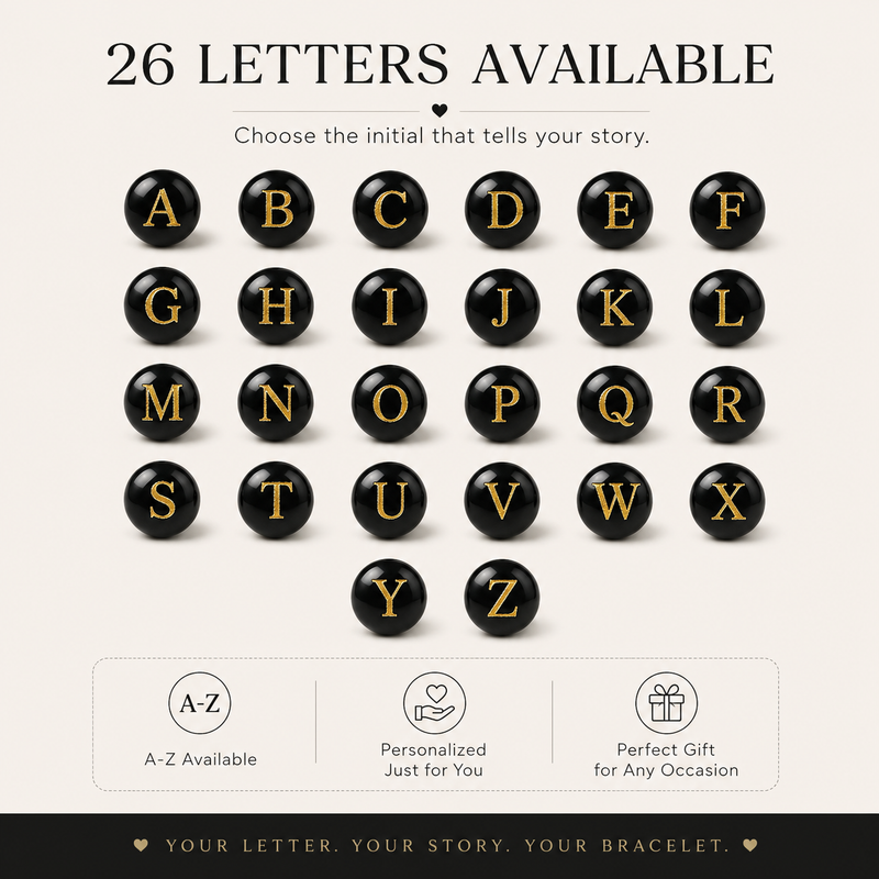Select any letter from A to Z and personalize your bracelet with an initial that represents someone or something meaningful.