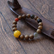 Eastern Wisdom Agarwood Crystal Bracelet featuring natural agarwood beads, red agate, green phantom quartz, silver obsidian and colorful crystals