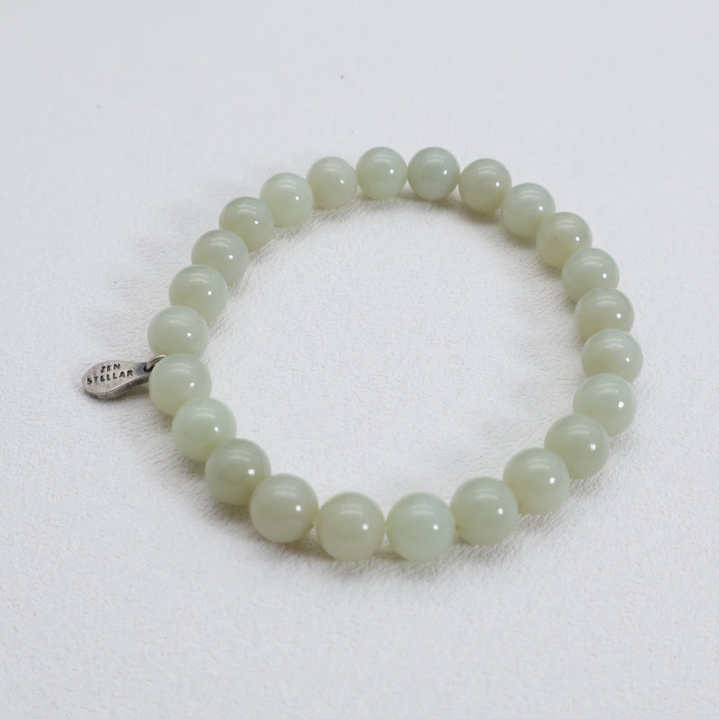 Sanftes Wiesen-Jade-Armband – 925 Sterlingsilber