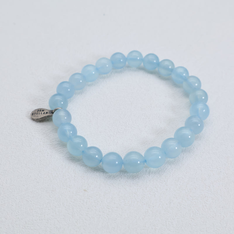 Ocean Whisper Aquamarine Bracelet – 925 Sterling Silver