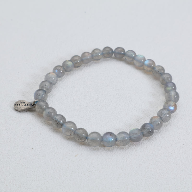 Lunar Mist Grey Moonstone Bracelet – 925 Sterling Silver