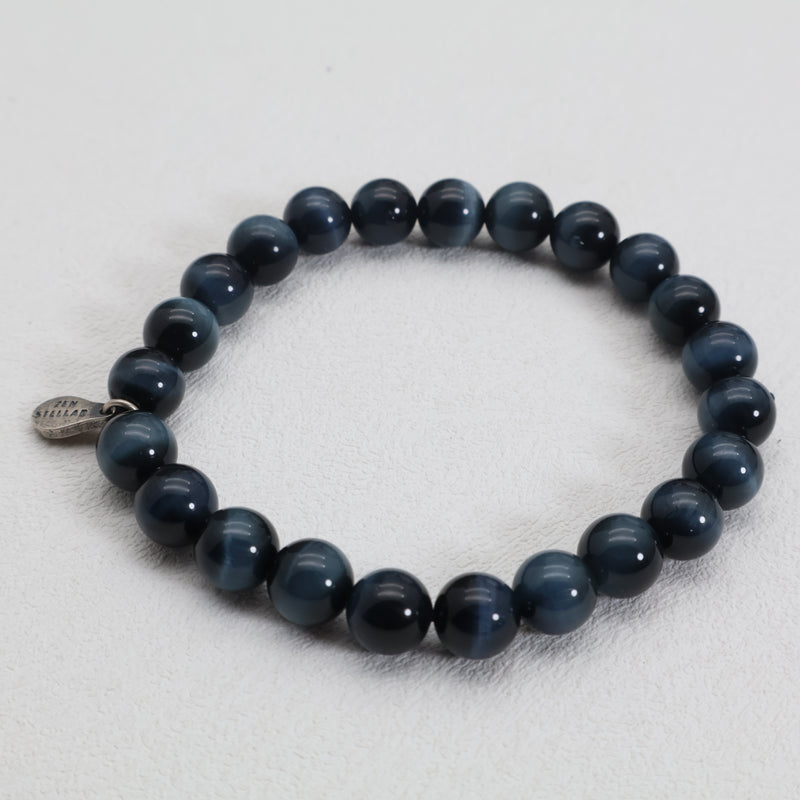 Mitternachtsfokus Blaues Tigerauge Armband – 925 Sterlingsilber