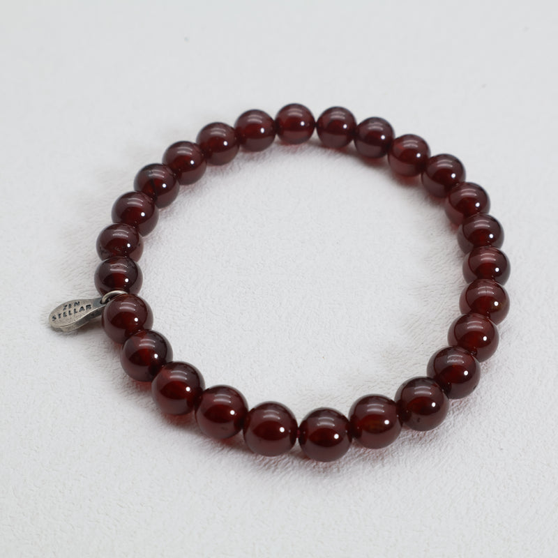 Crimson Strength Garnet Bracelet – 925 Sterling Silver