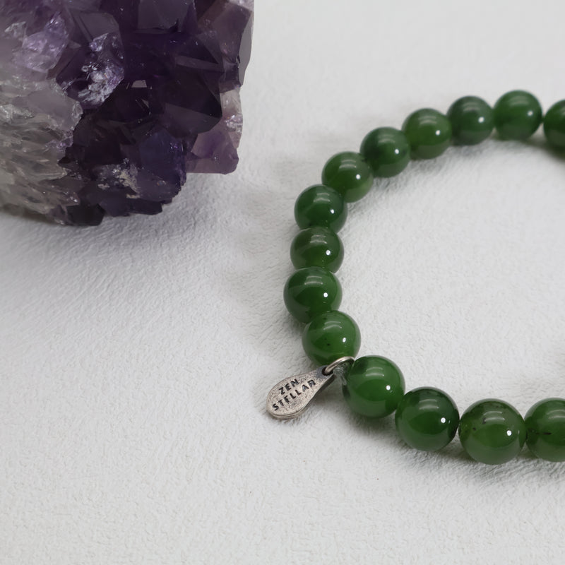 Evergreen Harmony Jade Bracelet – 925 Sterling Silver