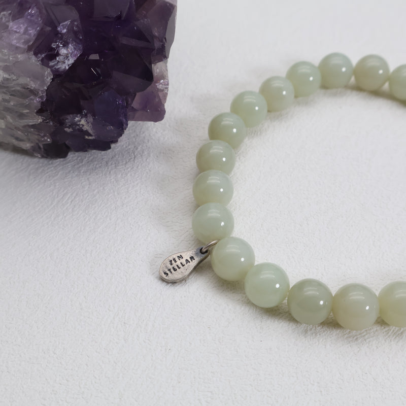Sanftes Wiesen-Jade-Armband – 925 Sterlingsilber