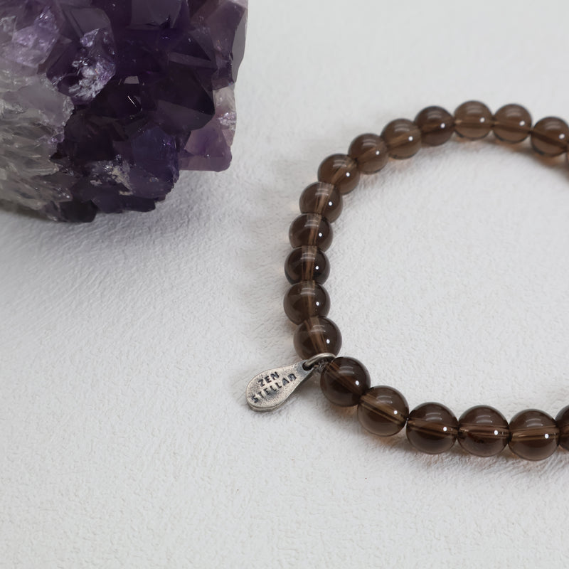 Earthbound Calm Rauchquarz-Armband – 925 Sterlingsilber
