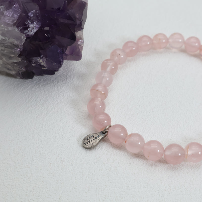Blush Harmony Rose Quartz Bracelet – 925 Sterling Silver