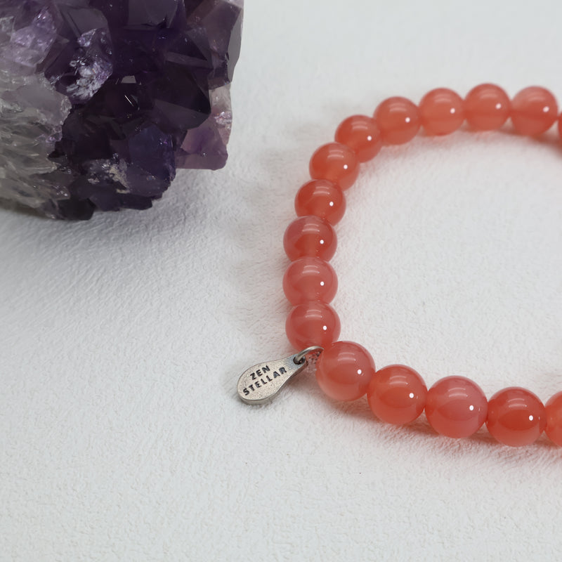 Bracciale in Agata Yanyuan Coral Glow – Argento Sterling 925