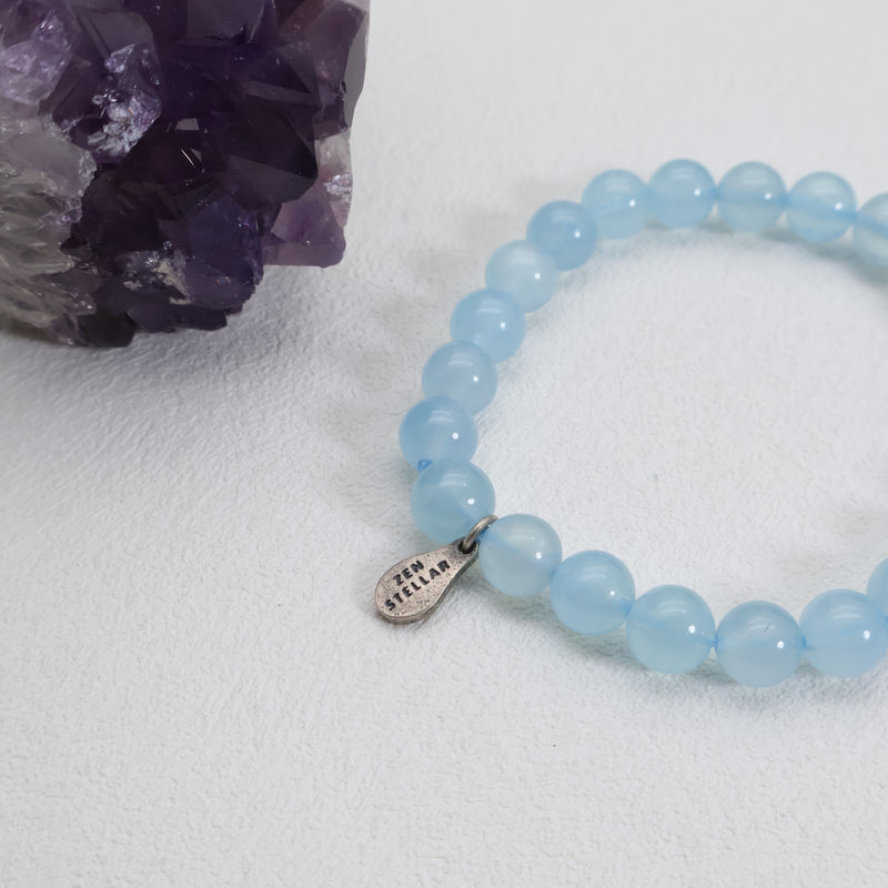 Ocean Whisper Aquamarine Bracelet – 925 Sterling Silver