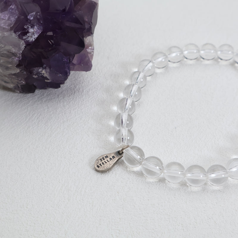 Pure Light Clear Quartz Bracelet – 925 Sterling Silver