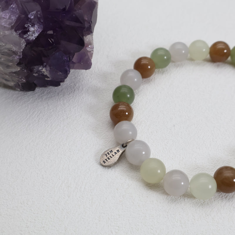 Earth Harmony Jade Bracelet – 925 Sterling Silver