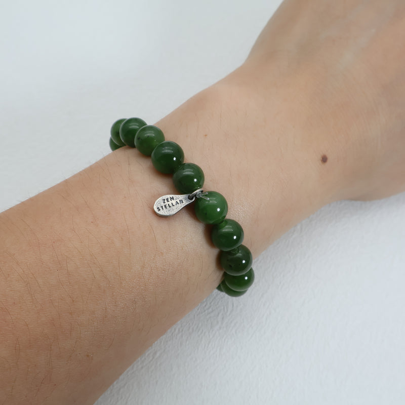 Evergreen Harmony Jade Bracelet – 925 Sterling Silver
