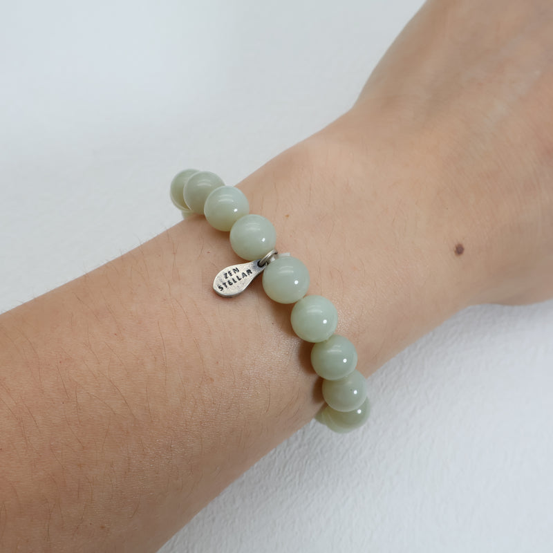 Sanftes Wiesen-Jade-Armband – 925 Sterlingsilber