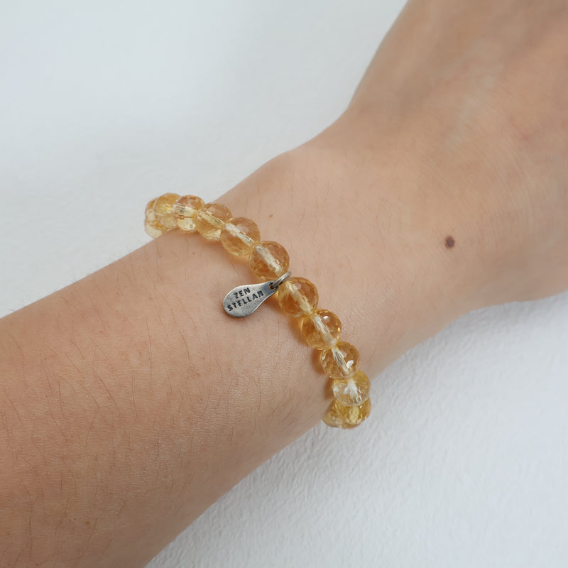 Golden Radiance Facettiertes Citrin-Armband – 925 Sterlingsilber