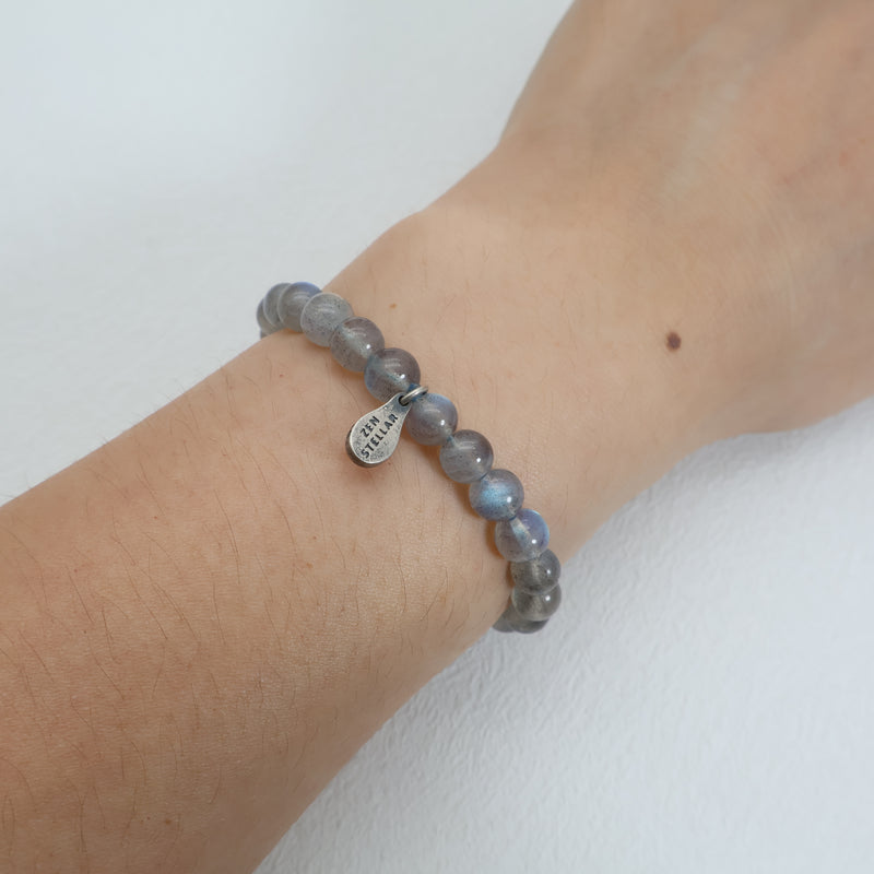 Lunar Mist Grey Moonstone Bracelet – 925 Sterling Silver